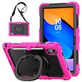 Custodia Heavy Duty 360 con Cinturino da Polso per Lenovo Tab M11/Idea Tab - Rosa Neon