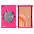 Custodia in silicone antiurto per Lenovo Tab Plus Gen 2 con porta-matita - Rosa shocking
