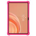 Custodia in silicone antiurto per Lenovo Tab Plus Gen 2 con porta-matita - Rosa shocking