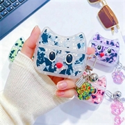 Custodia in TPU per AirPods 4 con motivo a gatti in stile cartone animato e stampa leopardata
