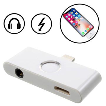 iPhone X Lightning & 3.5mm Audio Adapter with Home Button - Silver