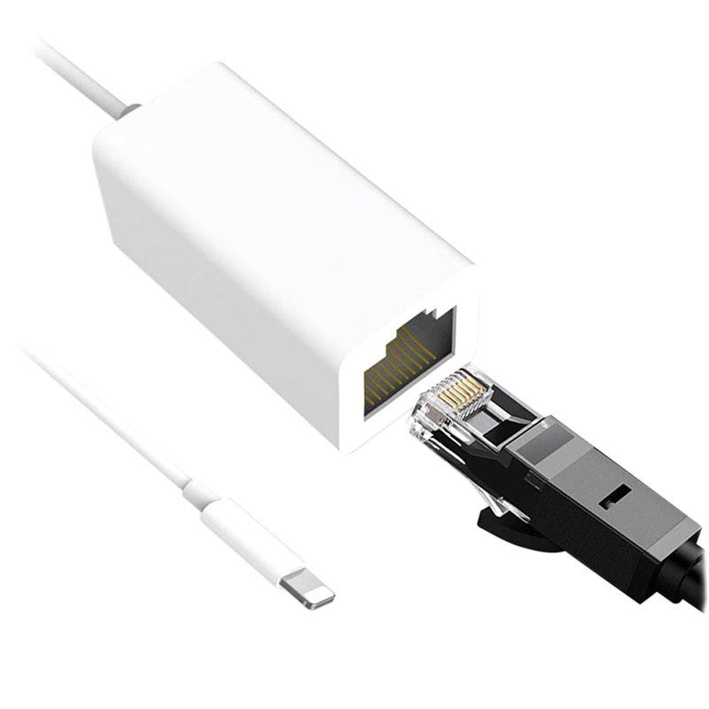 Adattatore di rete cablato LAN Ethernet da Lightning a RJ45 - bianco