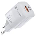 Caricabatterie da parete Lippa 33W PD e QC GaN - USB-C, USB-A - Bianco