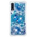 Cover in TPU Liquid Glitter per Samsung Galaxy A70 - Farfalla Blu