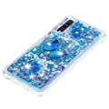 Cover in TPU Liquid Glitter per Samsung Galaxy A70 - Farfalla Blu