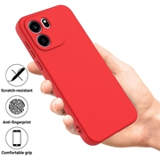 Custodia in silicone liquido con cinghia a mano per OnePlus Nord CE6 - Rossa