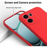 Custodia in silicone liquido con cinghia a mano per OnePlus Nord CE6 - Rossa