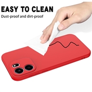 Custodia in silicone liquido con cinghia a mano per OnePlus Nord CE6 - Rossa