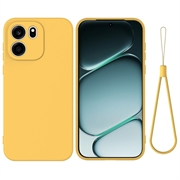 Custodia in silicone liquido con cinghia a mano per OnePlus Nord CE6 - Gialla