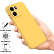 Custodia in silicone liquido con cinghia a mano per OnePlus Nord CE6 - Gialla