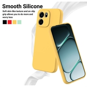 Custodia in silicone liquido con cinghia a mano per OnePlus Nord CE6 - Gialla