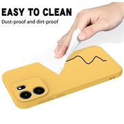Custodia in silicone liquido con cinghia a mano per OnePlus Nord CE6 - Gialla
