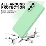 Custodia in silicone liquido con cinghia a mano per Samsung Galaxy S27 - Verde
