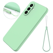 Custodia in silicone liquido con cinghia a mano per Samsung Galaxy S27 - Verde