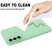 Custodia in silicone liquido con cinghia a mano per Samsung Galaxy S27 - Verde