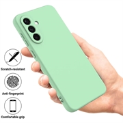 Custodia in silicone liquido con cinghia a mano per Samsung Galaxy S27 - Verde