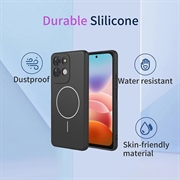 Custodia in silicone liquido per Xiaomi Redmi 17 5G/4G - Compatibile con MagSafe - Nera
