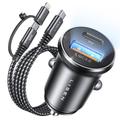 Caricabatteria da auto Lisen 48W con cavo da USB-C a Lightning - Nero