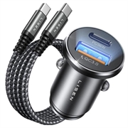 Caricabatteria da auto Lisen 51W con cavo USB-C - Nero