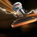 Caricabatteria da auto Lisen 51W con cavo USB-C - Nero
