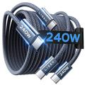 Cavo intrecciato Lisen da USB-C a USB-C - 240W, 2m, 2 pezzi - Blu scuro