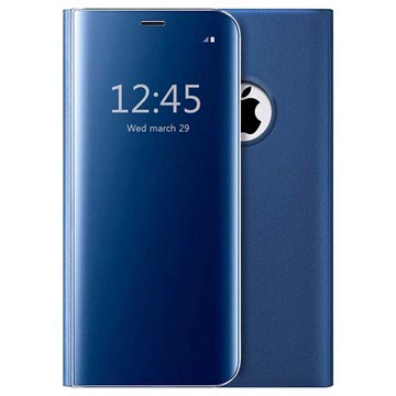 Custodia Lussuosa a Flip Mirror View per iPhone 8 / iPhone 7 - Blu