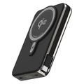 Power bank MagSafe M01B da 10000mAh con cavo USB-C integrato - Nero