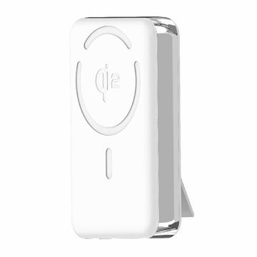 M02A 10000mAh Qi2 Power Bank Wireless Magnetica con Supporto Integrato - 35W - Bianco