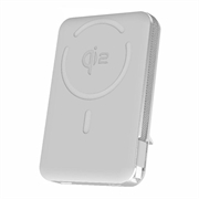 M02B 10000mAh Qi2 Magnetic Wireless Power Bank con supporto - 35W - Bianco