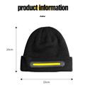 Cappello a cuffia LED M1-BTD3 con altoparlanti Bluetooth - Luce bianca - Nero
