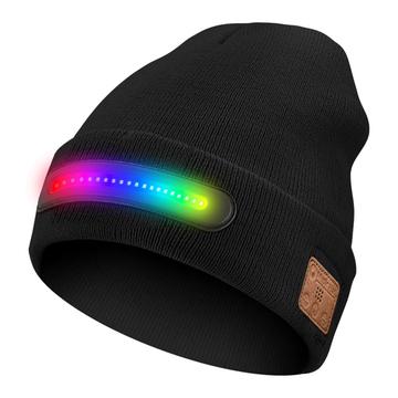 Cappello Beanie M1-BTD4 LED con Bluetooth 5.4 e altoparlanti stereo - Nero