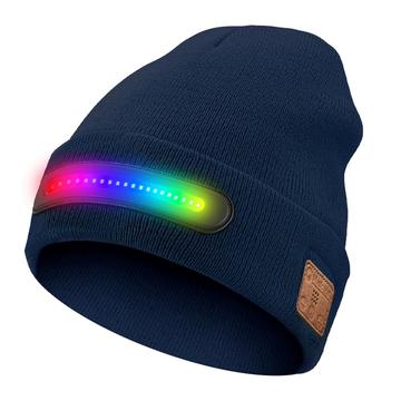 Cappello Beanie M1-BTD4 LED con Bluetooth 5.4 e altoparlanti stereo - Blu