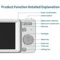 Fotocamera digitale M15 4K - Display da 2.8", 64MP, zoom 16x, messa a fuoco automatica, scheda da 32GB - Bianca