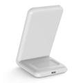 Supporto di ricarica verticale magnetico M2A 2-in-1 per iPhone e AirPods - Bianco