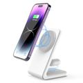 Supporto di ricarica verticale magnetico M2A 2-in-1 per iPhone e AirPods - Bianco