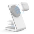 Supporto di ricarica verticale magnetico M2A 2-in-1 per iPhone e AirPods - Bianco