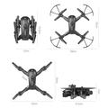Drone pieghevole M2S con doppia fotocamera e posizionamento ottico - Nero