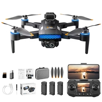 M6 Drone pieghevole senza spazzole con doppia telecamera e sistema di prevenzione degli ostacoli - Nero