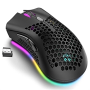 Mouse senza fili M600 - 7 pulsanti e luce LED - Nero