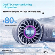 Ventola di raffreddamento TEC pieghevole M814 con display dinamico - 3000mAh - Grigio scuro / Viola