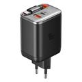 Mcdodo CH-4281 Caricabatterie rapido GaN da 40W con cavo USB-C retrattile da 65cm e porte USB-C e USB-A - Nero