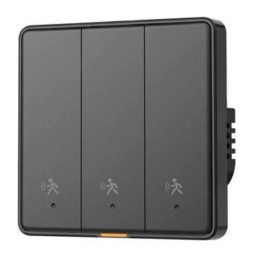 MG-KG126 Interruttore intelligente Zigbee Radar / Interruttore a parete con sensore umano - 3 canali, 1 via - Nero