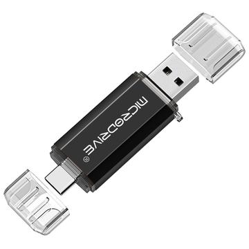 MICRODRIVE 64GB di unità flash 2-in-1 USB 2.0 / USB-C - Nero