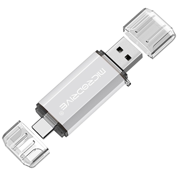 MICRODRIVE 64GB di unità flash 2-in-1 USB 2.0 / USB-C - Bianco
