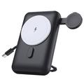 MP07 Powerbank magnetico 3 in 1 da 10000mAh con cavo integrato e supporto - Compatibile con MagSafe - Nera