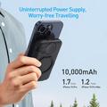 MP07 Powerbank magnetico 3 in 1 da 10000mAh con cavo integrato e supporto - Compatibile con MagSafe - Nera