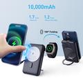 MP07 Powerbank magnetico 3 in 1 da 10000mAh con cavo integrato e supporto - Compatibile con MagSafe - Nera