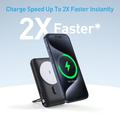 MP07 Powerbank magnetico 3 in 1 da 10000mAh con cavo integrato e supporto - Compatibile con MagSafe - Nera