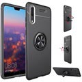 Custodia Magnetica con Anello di Supporto per Huawei P20 Pro - Nera