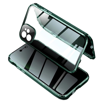 Custodia Magnetica con Vetro Temperato Privacy per iPhone 11 - Verde